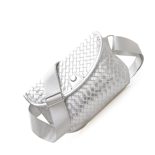 Damen-Umhängetasche, PU-Leder, einfache Brust, Dating koreanische Stile, Kuriertasche, trendig, täglich, koreanischer Stil, Schultertasche, Damen-Kuriertasche aus PU-Leder, silber, One Size von ZwaitL