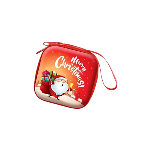 Kleingeldhalter für Kinder, mit Weihnachtsmotiven, tragbar, Cartoon-Charakter, für Weihnachten, Party, Festival, Münzbeutel, Quadratisch, C von ZwaitL