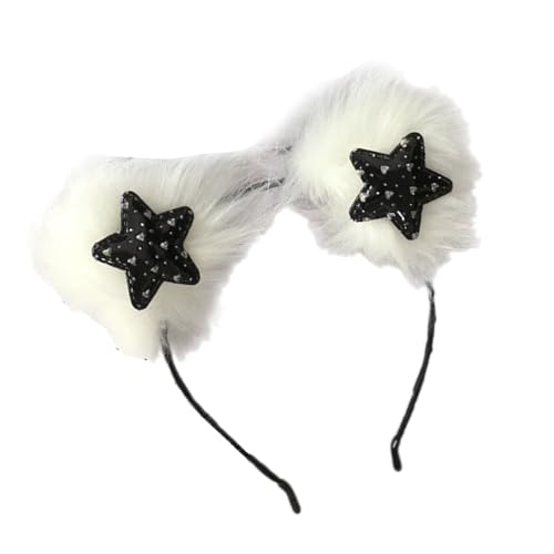 Plüsch-Haarreif mit Sternbär-Ohren, Haarreifen für Rollenspiele, Kopf-Accessoire für Frauen und Mädchen, Musikfestival, formelle Anlässe, Plüsch-Haar-Accessoire von ZwaitL