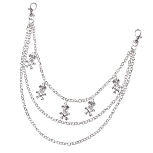 Punk Trend Totenkopf Jeans Kette Totenkopf Charm Edgy Metall Taille Zubehör für Frauen Mädchen Edgy Hip Hop Zubehör von ZwaitL
