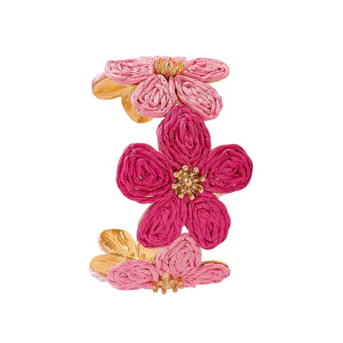 ZwaitL Armreif aus Bast-Blume, Legierung, Retro-Stil, geflochten, floral, künstlerischer Festival-Schmuck für Frauen, Stile, Accessoires, künstlerisches Armband, Einheitsgröße, Wie beschrieben von ZwaitL