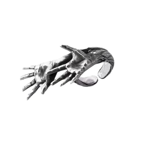 ZwaitL Edgy Totenkopf-Händerringe, Punk-Stil, Schmuck für Damen und Herren, praktische Legierungsmaterialien, trendiges Gothic-Accessoire, Alltagskleidung, Totenkopf-Motiv von ZwaitL