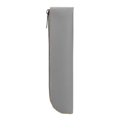ZwaitL Federmäppchen aus PU-Leder, praktisches Federmäppchen, großes Fassungsvermögen, Stifteetui, einfache Tasche, Organizer, große Kapazität, PU-Ledertasche, einfache Tasche, grau von ZwaitL