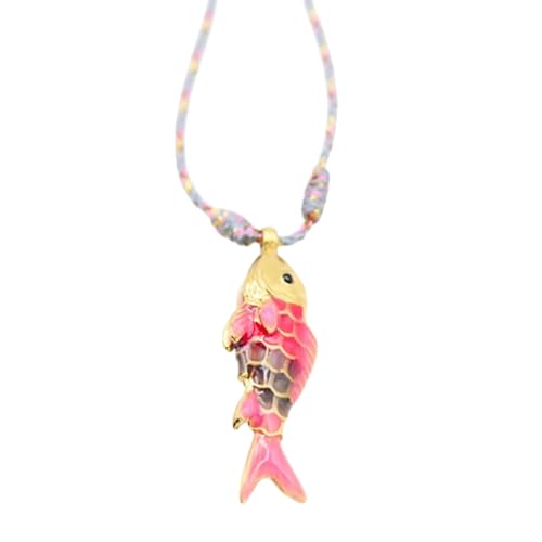 ZwaitL Fish Designs Halskette aus Edelstahl, bunt, verstellbar, lässig, modisch, Geschenk, Ozeanik-Halskette, Einheitsgröße, Wie beschrieben, Wie beschrieben von ZwaitL