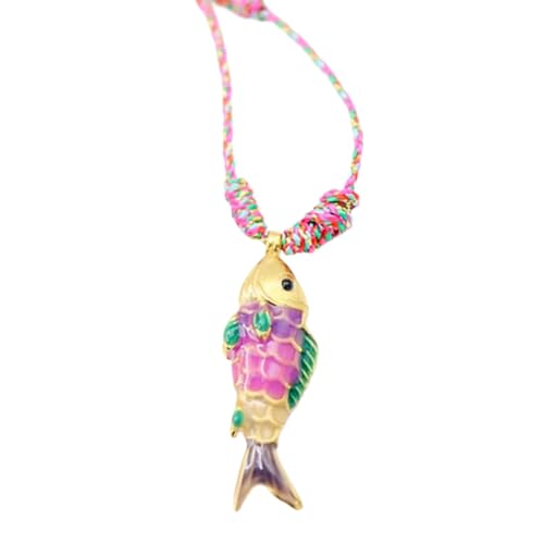ZwaitL Fish Designs Halskette aus Edelstahl, bunt, verstellbar, lässig, modisch, Geschenk, Ozeanik-Halskette, Einheitsgröße, Wie beschrieben, Wie beschrieben von ZwaitL