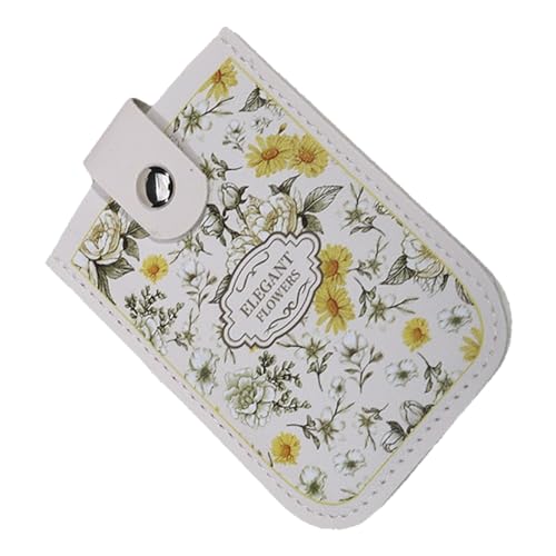 ZwaitL Flower Card Organizer Leather Cards Wallet Water Resistant Storage Case for Students Women Office Workers Sleeve, C von ZwaitL