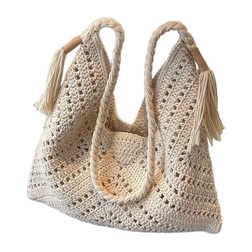 ZwaitL Gewebte Handtasche, bequemer Riemen, geräumige Innen-Umhängetasche, lässige Handtasche für Arbeit oder Reisen, gewebte Baumwolle, a, One Size von ZwaitL