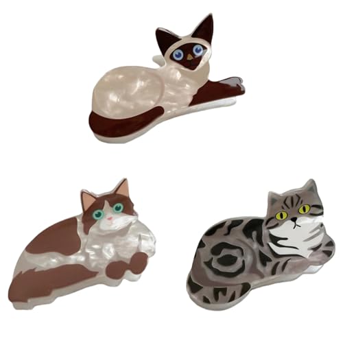 ZwaitL Haarklammer in Cartoon-Katzen-/Hundeform, Zöpfe, Pferdeschwanz, Damen, Hautpflege, Haarspange, elegant, Hochzeit, Party, Styling-Haar von ZwaitL