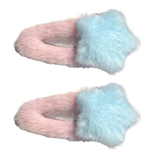 ZwaitL Haarklammern, 1 Paar Plüsch-Haarspangen in Sternform, für Mädchen, Stern-Haarspange, Fotografie-Haarspange für Damen, Pferdeschwanz-Haarspange von ZwaitL