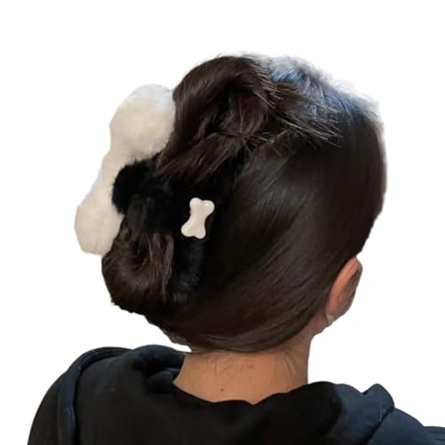 ZwaitL Haarklammern, zarte Plüschknochenform, Einkaufs-Haarschmuck für Damen, hoher Pferdeschwanz-Haarnadeln von ZwaitL