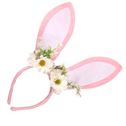 ZwaitL Haarreif mit Frühlingsmotiv und Hasenohren, für Ostern, Anime-Hasen, Mädchen, Stirnband, Karneval, Party, Haarreif für alle Altersgruppen von ZwaitL