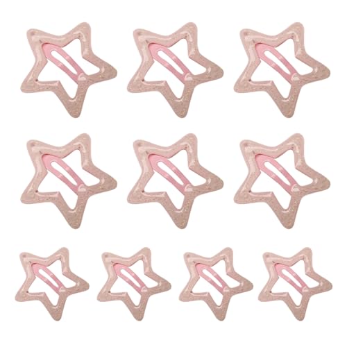ZwaitL Haarspangen in Sternform, 10 Stück, Bonbonfarben, für Mädchen, Metall, Stern-Haarspange für Teenager, 10 Stück von ZwaitL