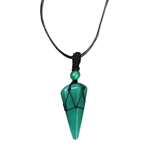 ZwaitL Halskette mit sechseckigem Kegel-Netz-Anhänger, Halskette mit natürlichen Opal-Edelsteinen, eleganter tragbarer Schmuck für Damen, natürlicher Opal-Anhänger, Einheitsgröße, Wie beschrieben, Wie von ZwaitL