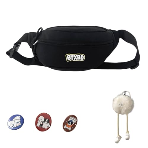 ZwaitL Hüfttasche für Damen, Hüfttasche, Brief-Bauchtasche, kleine Umhängetasche, modische Hüfttasche, schöne Brusttasche mit verstellbarem Riemen, schöne Gürteltasche, Schwarz , Style 03 von ZwaitL