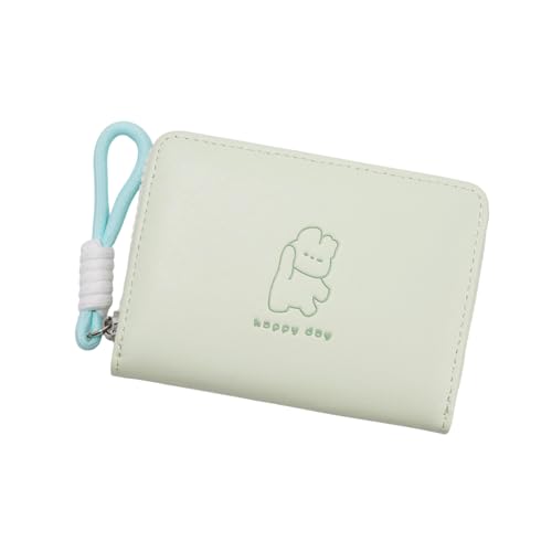 ZwaitL Lovely Cats Wallet Large Capacity Short Purse Card Case PU Leather Coin Purse Small Wallet with Card Holder for Daily Cats Short for Girl Coin Small Large Capacity Change Bag, lichtgrün, Mass von ZwaitL
