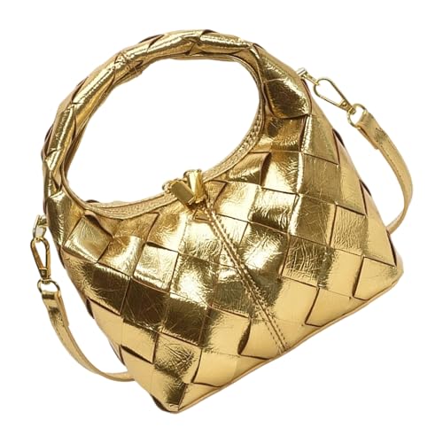 ZwaitL Moderne geflochtene Bürotasche, Oberflächen, Komfort-Schultergurt, Umhängetasche, Organizer, zarte Laptop-Umhängetasche für den täglichen Gebrauch, gold, One Size ZwaitL Moderne geflochtene Bürotasche, Oberflächen, Komfort-Schultergurt, Umhängetasche, Organizer, zarte Laptop-Umhängetasche für den täglichen Gebrauch, gold, One Size von ZwaitL