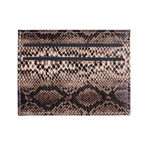 ZwaitL Moderner Kartenhalter aus PU-Leder, kompakte Brieftasche, hält Ihre Karten sicher verstaut, für geschäftliche Zwecke, den täglichen Gebrauch, modisches Schlangen-Design, Kartenetui, coffee von ZwaitL
