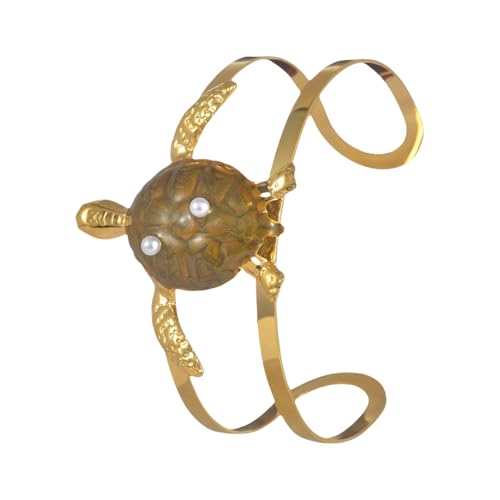 ZwaitL Offener Armreif mit Meerestern-Muschel-Details, stilvolles Edelstahl-Mode-Accessoire für den täglichen Gebrauch, rostfreies, marininspiriertes Armband, Einheitsgröße, Wie beschrieben von ZwaitL