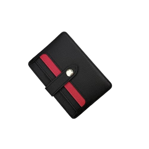 ZwaitL PU Leder Geldbörse Geeignet für Smartphones Kreditkarten Mobile Befestigung Design Hält 4 Karten PU Leder Kartenetui, Schwarz von ZwaitL