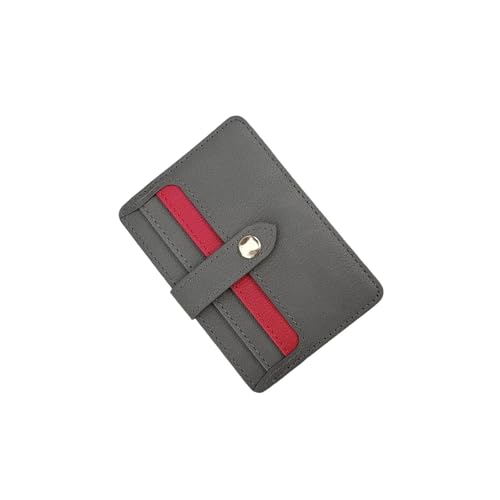 ZwaitL PU Leder Geldbörse Geeignet für Smartphones Kreditkarten Mobile Befestigung Design Hält 4 Karten PU Leder Kartenetui, grau von ZwaitL