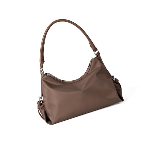 ZwaitL PU-Leder-Umhängetasche, praktischer Tragegriff oben, elegante Büro-Handtasche, stilvolle Unterarmtaschen für verschiedene Anlässe, geräumige, ergonomische Arbeitstasche, braun, One Size von ZwaitL