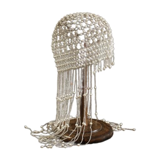 ZwaitL Perlen-Headwrap mit langen Fransen, zierliches Headwrap einzigartiges Haar-Accessoire für Partys von ZwaitL
