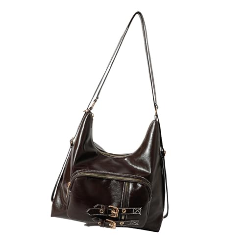 ZwaitL Schultertasche aus weichem PU-Leder für Damen, stilvolle Schultasche, lässige Umhängetasche, Unterarm-Handtasche mit verstellbarem Riemen, elegante lässige Geldbörse, coffee, One Size ZwaitL Schultertasche aus weichem PU-Leder für Damen, stilvolle Schultasche, lässige Umhängetasche, Unterarm-Handtasche mit verstellbarem Riemen, elegante lässige Geldbörse, coffee, One Size von ZwaitL