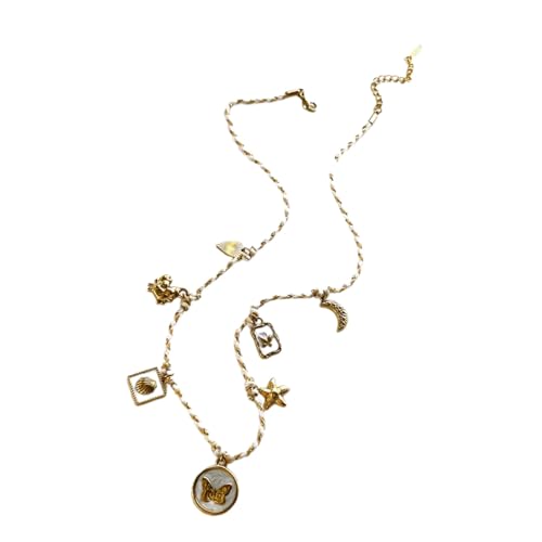 ZwaitL Sea Inspired Sea Star Heart Pendant Necklace Stainless Steel Neckchain Jewelry With Drip Detailing Stainless Steel Charm Necklace, Einheitsgröße, Wie beschrieben, Wie beschrieben von ZwaitL