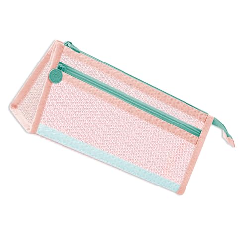 ZwaitL Transparente Federmäppchen, Doppelschichten, Federmäppchen, transparente Tasche, ästhetisches Federmäppchen, Schulbedarf, doppellagig, Netztasche für Schüler, a von ZwaitL