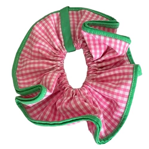 ZwaitL Übergroße Haargummis mit Bonbonfarbenen, karierten Haargummis, elastische Haargummis, dicke Hochsteckfrisuren, weibliche Haare von ZwaitL