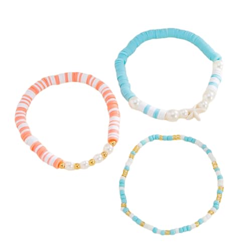 ZwaitL Verstellbare Perlen mit Muschel und Perlen, mehrschichtige Handkette, stapelbarer Schmuck für Frauen, Strand-inspirierter Charm-Schmuck, Einheitsgröße, Wie beschrieben von ZwaitL
