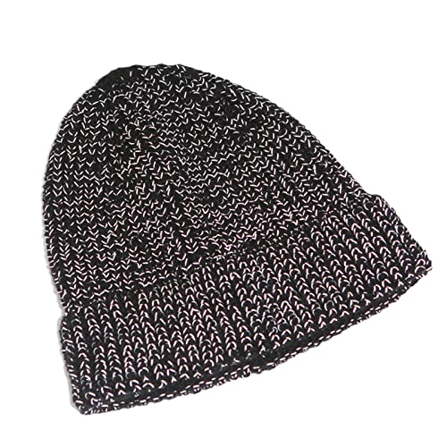 ZwaitL for Creative Reflektierendes Garn Strickmütze Totenkopf Strickmütze Ohr für kalte Mütze All-Match Winter für Herren Schwarz, Schwarz , Einheitsgröße von ZwaitL