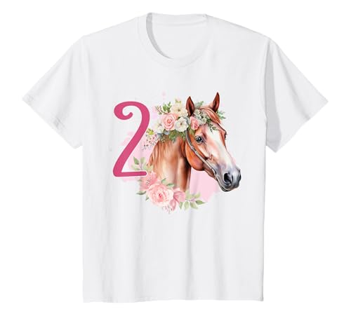 Geburtstag 2 Pferd Zweiter Geburtstag Mädchen 2 Jahre alt T-Shirt Geburtstag 2 Pferd Zweiter Geburtstag Mädchen 2 Jahre alt T-Shirt von Zwei Jahre Pferd 2 Geburtstag Regenbogen Mädchen