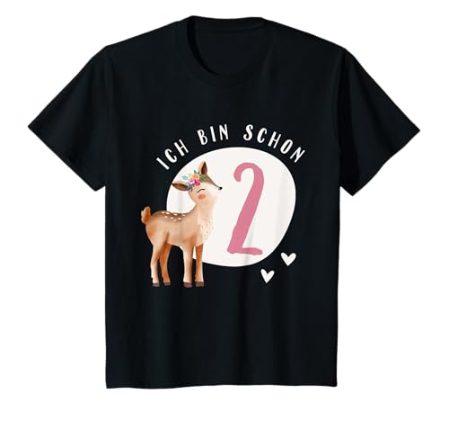 Zwei Waldtiere 2 Reh Zweiter Geburtstag Mädchen 2 Jahre alt T-Shirt Zwei Waldtiere 2 Reh Zweiter Geburtstag Mädchen 2 Jahre alt T-Shirt von Zwei Jahre Reh Wald Geburtstag Regenbogen Mädchen