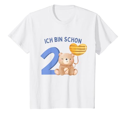 Kinder Ich bin Zwei Jahre Zweiter Geburtstag Junge Bär süß T-Shirt von Zwei Jahre Zweiter Geburtstag Bär Süß Junge
