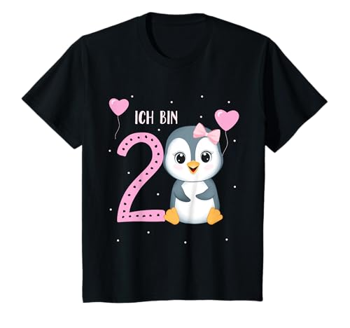 Ich bin Zwei Jahre Zweiter Geburtstag Mädchen Pinguin T-Shirt von Zwei Jahre Zweiter Geburtstag Einhorn Süß Mädchen