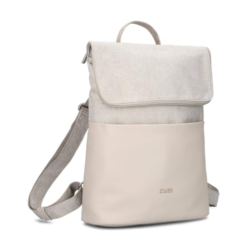 Damen City-Rucksack wasserabweisend KIM KIR 110 (6/9 Liter) Daypack Bicolor urbaner Canvas-Stil, wasserdichter Reißverschluss gepolsterter Rücken funktional & praktisch gute Innenausstattung (sand) von Zwei