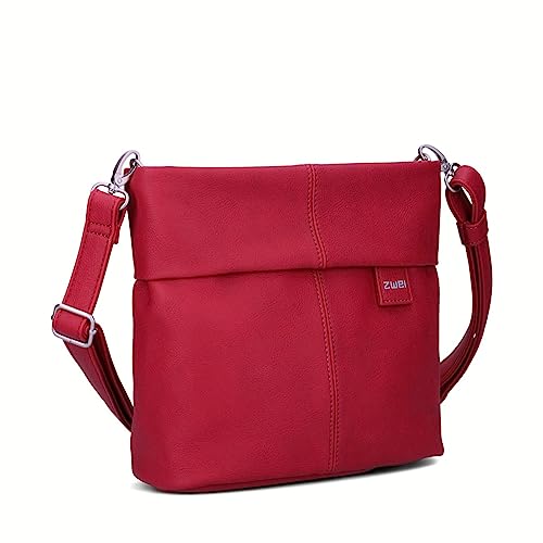 Damen Handtasche Mademoiselle M8 Umhängetasche 3 Liter klassische Crossbody Bag aus hochwertigem Kunstleder (lipstick) von Zwei