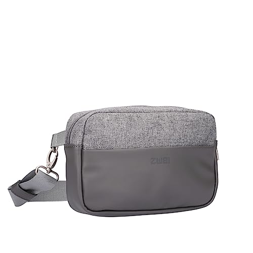 Damen Hip Bag Kim KIH30 Wasserabweisende Bauchtasche 1 Liter (24 x 15 cm) aus hochwertigem Hydroflex-Kunstleder, strapazierfähige Crossbody Bag, 3-in-1 Brusttasche, Gürteltasche & Hüfttasche (Stone) von Zwei