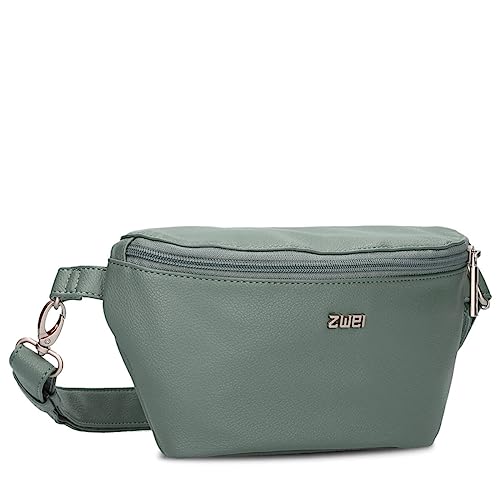 Damen Hip Bag Mademoiselle MH4 Bauchtasche 25 cm 1 Liter aus hochwertigem Kunstleder, Crossbody Bag wasserabweisend, 3-in-1 Bequeme Brusttasche, Gürteltasche & Hüfttasche (Eucalyptus) von Zwei