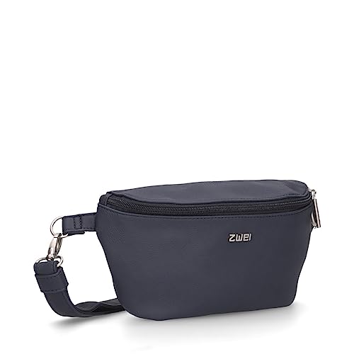 Damen Hip Bag Mademoiselle MH4 Bauchtasche 25 cm 1 Liter aus hochwertigem Kunstleder, Crossbody Bag wasserabweisend, 3-in-1 Bequeme Brusttasche, Gürteltasche & Hüfttasche (Nubuk-Ink) von Zwei