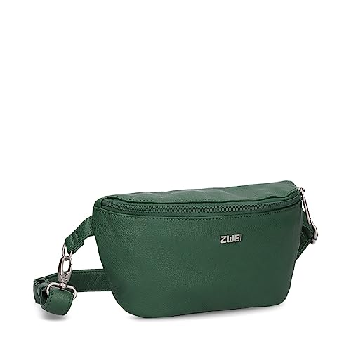 Zwei Damen Hip Bag Mademoiselle.M MH4 Bauchtasche 25 cm 1 Liter aus hochwertigem Kunstleder, Crossbody Bag wasserabweisend, 3-in-1 Bequeme Brusttasche, Gürteltasche & Hüfttasche (moos) von Zwei