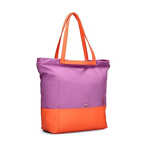 Damen Shopper Fiorella FI200 (18 Liter) Tote Bag & Schulter-Tasche 2-in-1, robustes Material, extra langer Schultergurt, bunte Farben, auch als Strand-Tasche geeignet, gute Innenausstattung (violet) von Zwei