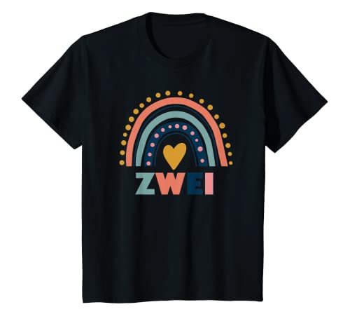 Kinder Zweiter Geburtstag, Bin 2 Jahre Regenbogen für Mädchen T-Shirt von Zwei