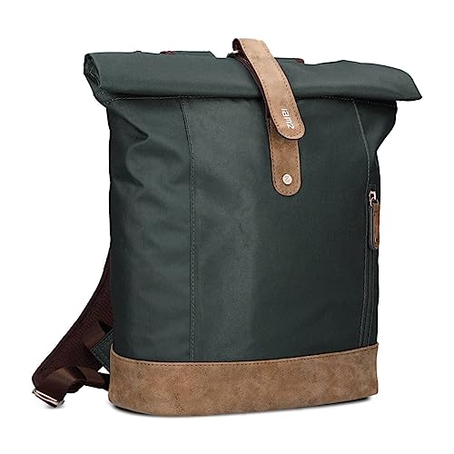 Rolltop-Rucksack Olli O24 Tagesrucksack 15 Liter wasserabweisend strapazierfähig im Canvas-Stil als Schulrucksack & Laptop-Rucksack geeignet für Teenager Damen & Herren (pine) von Zwei