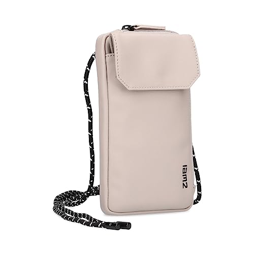 Handytasche zum Umhängen CAP30 Smartphone-Etui 19 x 10 cm, Kleingeldfach + 4 Kartensteckfächer, umlaufender Reißverschluss, längenverstellbarer Riemen, wasserabweisendes Hydroflex Material (sand) von Zwei