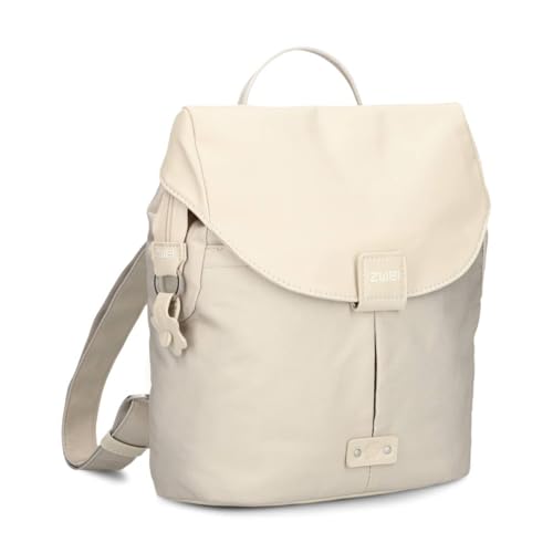 Zwei Damen City-Rucksack Olli OR8 kleiner Rucksack 5 Liter Lederoptik im Vintage-Style robust strapazierfähig wasserabweisend Hauptfach mit Reißverschluss (linen) von Zwei