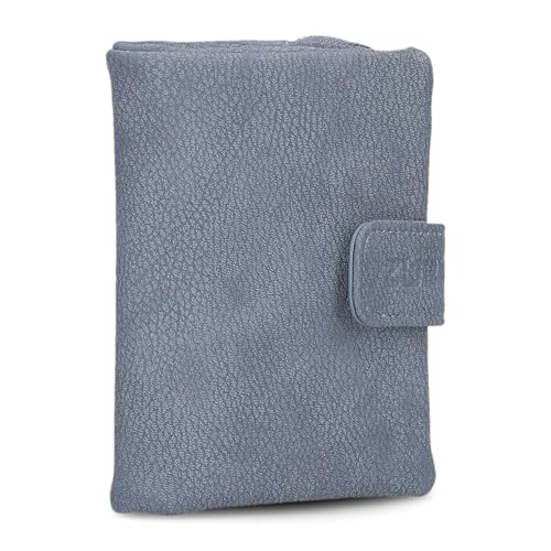 Zwei Damen Geldbörse MW5 weiches Kunstleder (13x10x3cm) Brieftasche aus hochwertigem Kunstleder mit Druckknopf & Reißverschluss, Geldbörse mit Münzfach, 6 Kartenfächern, 1 Scheinfach (Nubuk-Sky) von Zwei