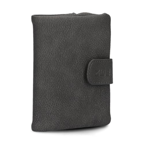 Zwei kleine Damen Geldbörse M.Wallet MW5 Portemonnaie aus weichem Kunstleder, Geldbeutel mit Druckknopf & Reißverschluss-Münzfach, 6 Kartenfächern, 4 Einsteckfächern, 1 Scheinfach (Nubuk-Stone) von Zwei