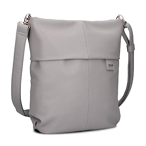 Zwei Damen Handtasche Mademoiselle.M M12 Umhängetasche 7 Liter Crossbody Bag, Schultertasche in DIN-A4-Größe, Schlüsselring, Geheimfach, inkl. extra kurzen abnehmbaren Schultergurt (foggy) von Zwei